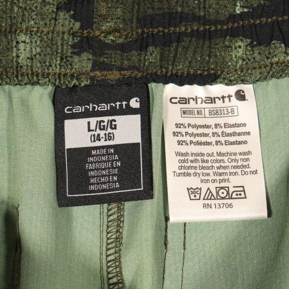 NWT Carhartt Boy's Rugged Flex Loose Fit Ripstop Camo Work Shorts - Picture 11 of 12